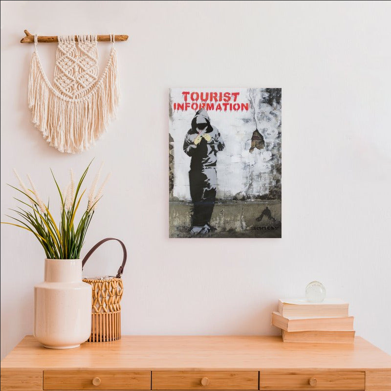 Canvas "Banksy Tourist information" 30x40 cm