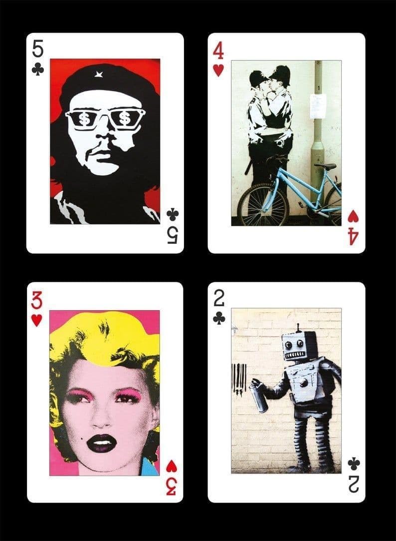Carte da gioco con disegni di Banksy