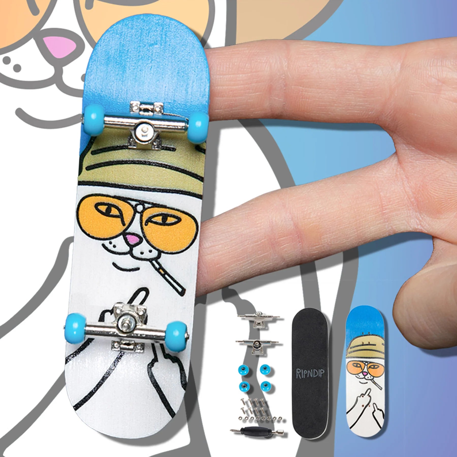 Nermal S Thompson Mini Skateboard (Blue)