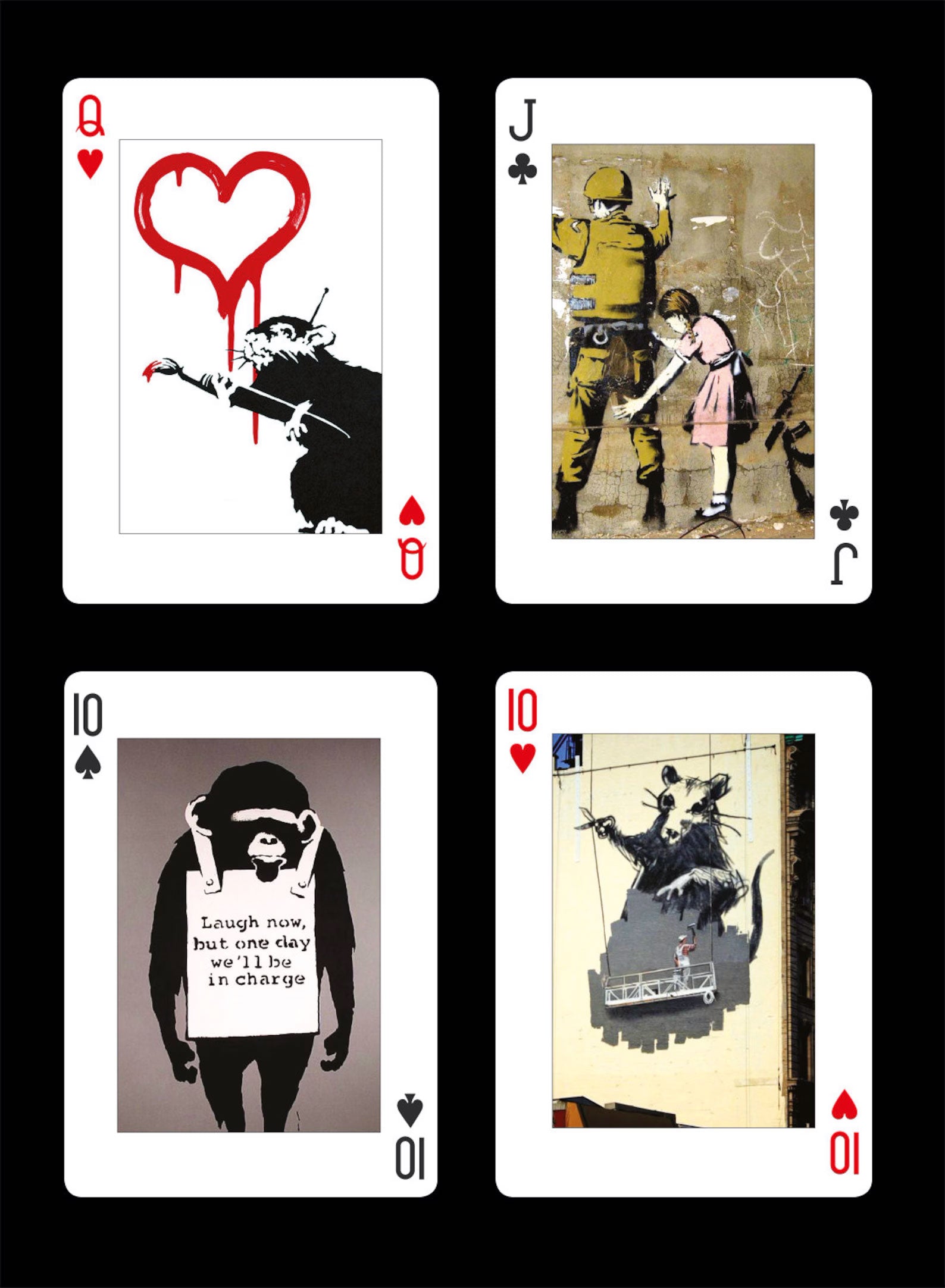 Carte da gioco con disegni di Banksy
