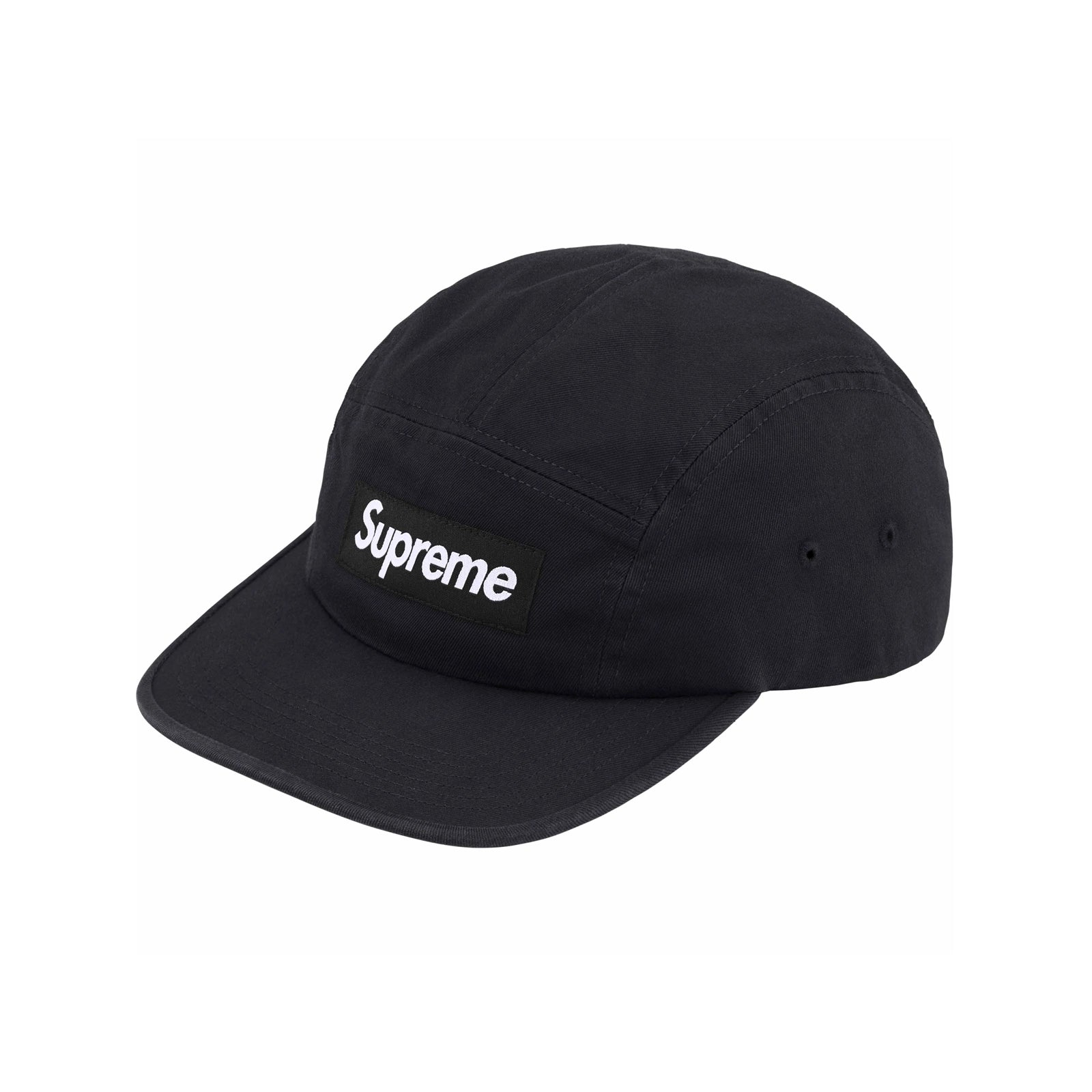 Washed Chino Twill Camp Cap black Supreme