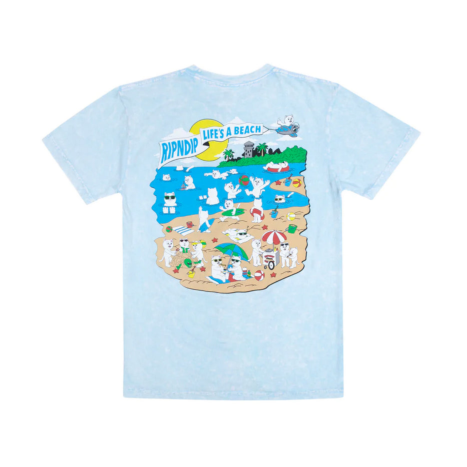 Ripndip t-shirt Lifes A Beach Tee (Light Blue Mineral Wash)