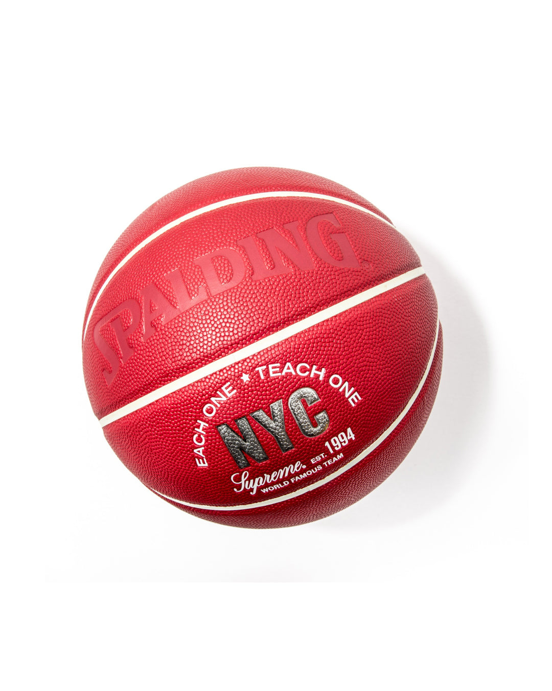 SUPREME SPALDING “EACH ONE TEACH ONE” BASKETBALL RED - RARE