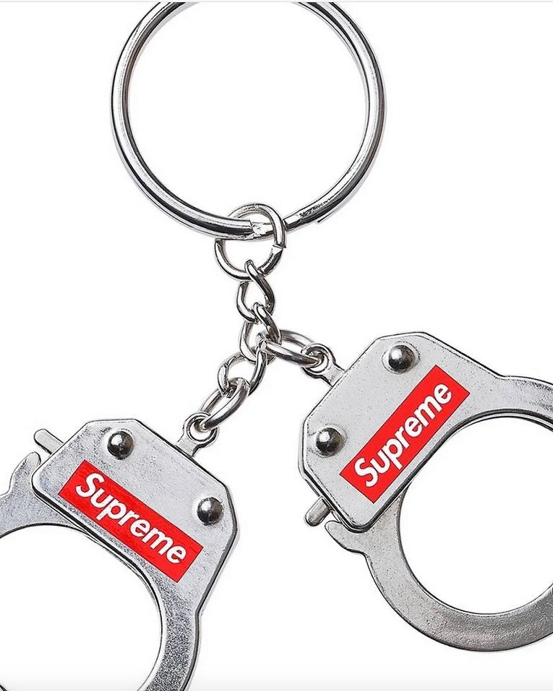 Supreme Handcuffs Keychain Silver