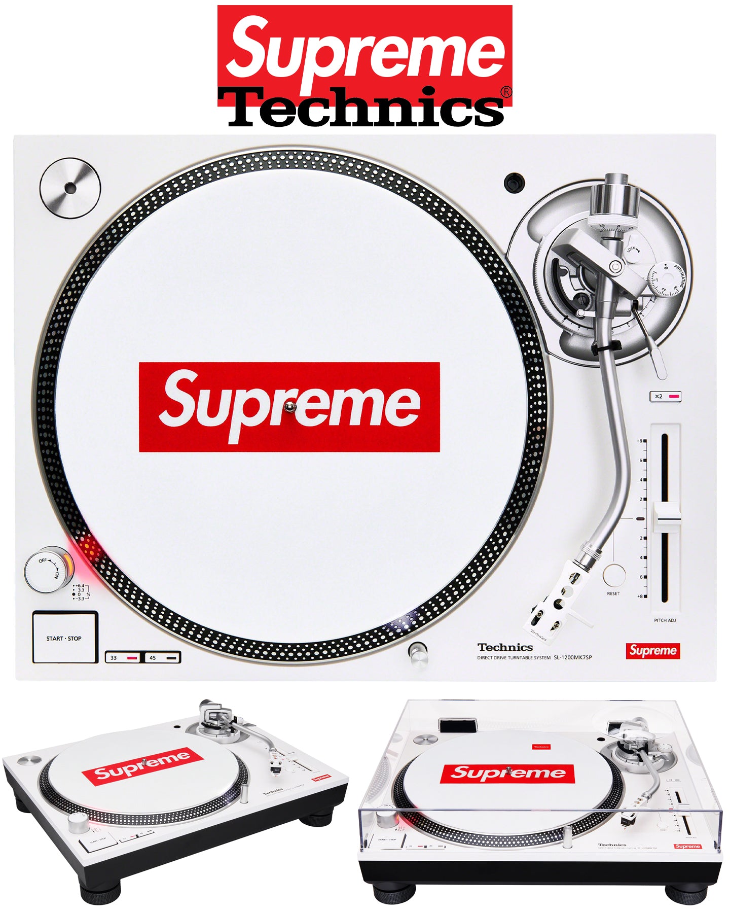 Supreme Technics SL-1200MK7 Turntable White