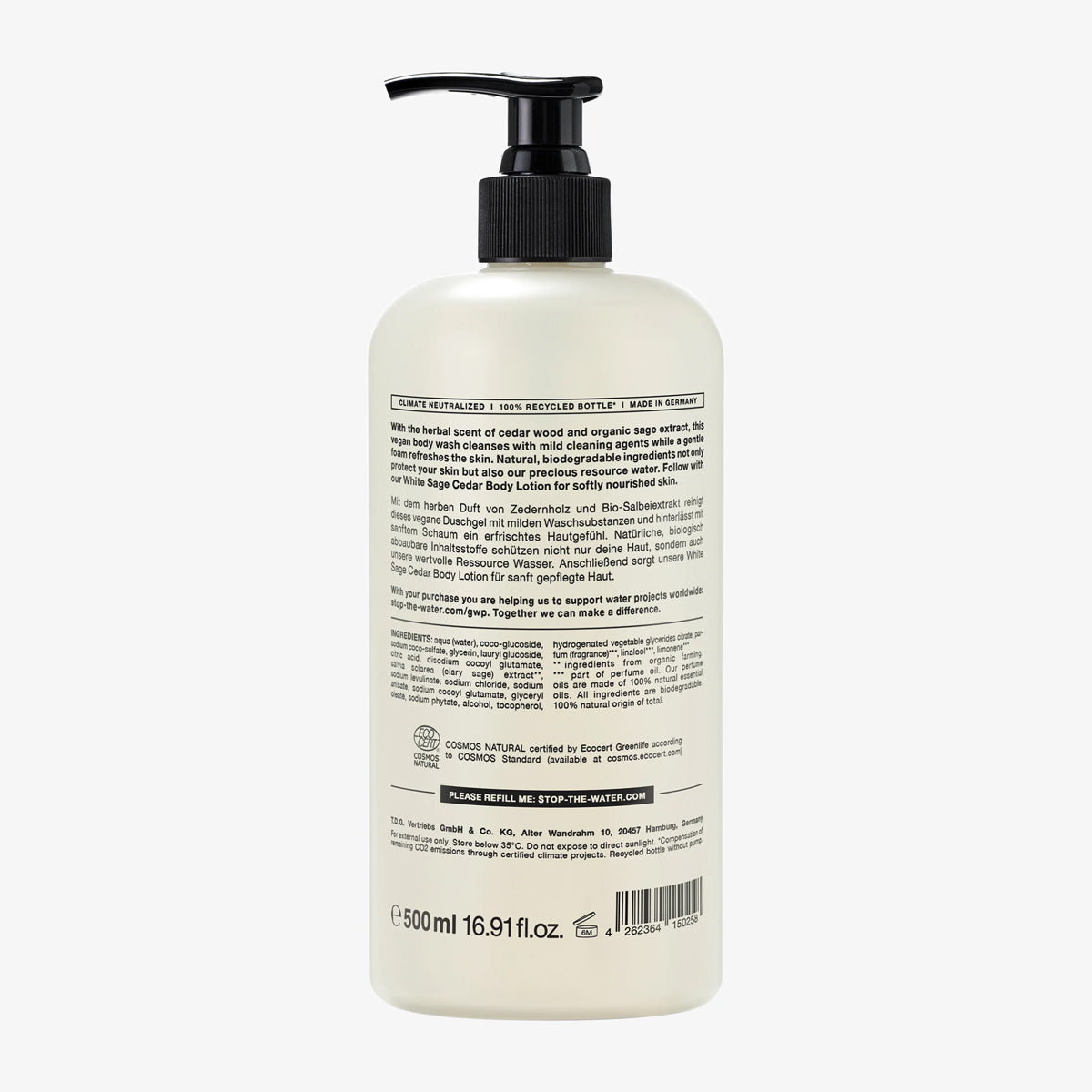 NATURAL BODY WASH WHITE SAGE CEDAR