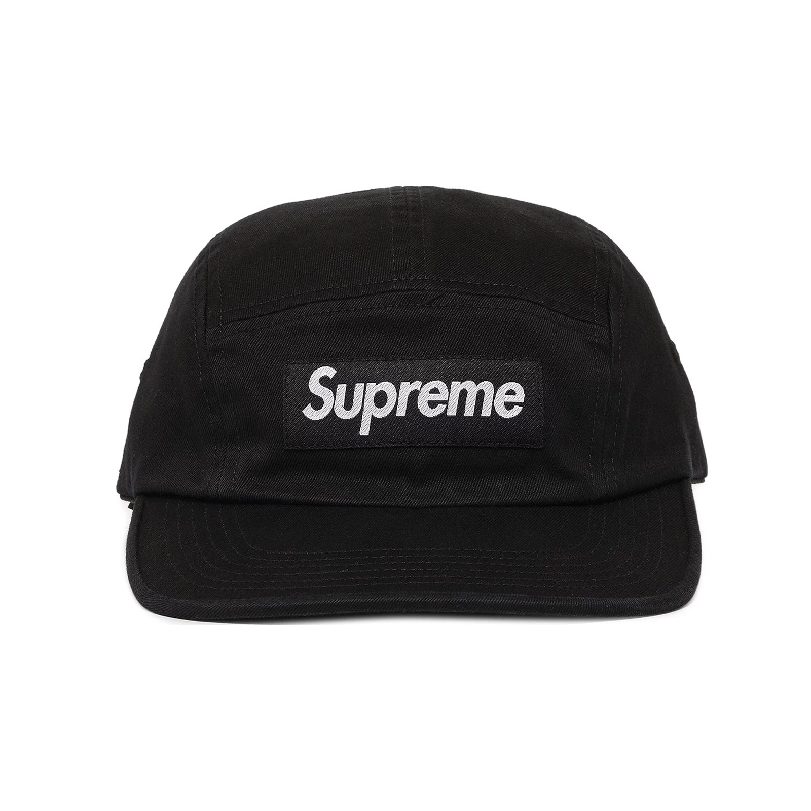 Washed Chino Twill Camp Cap black Supreme