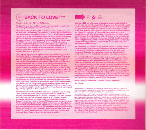 Hed Kandi Back To Love 03.05  2005 (2CD) Rare