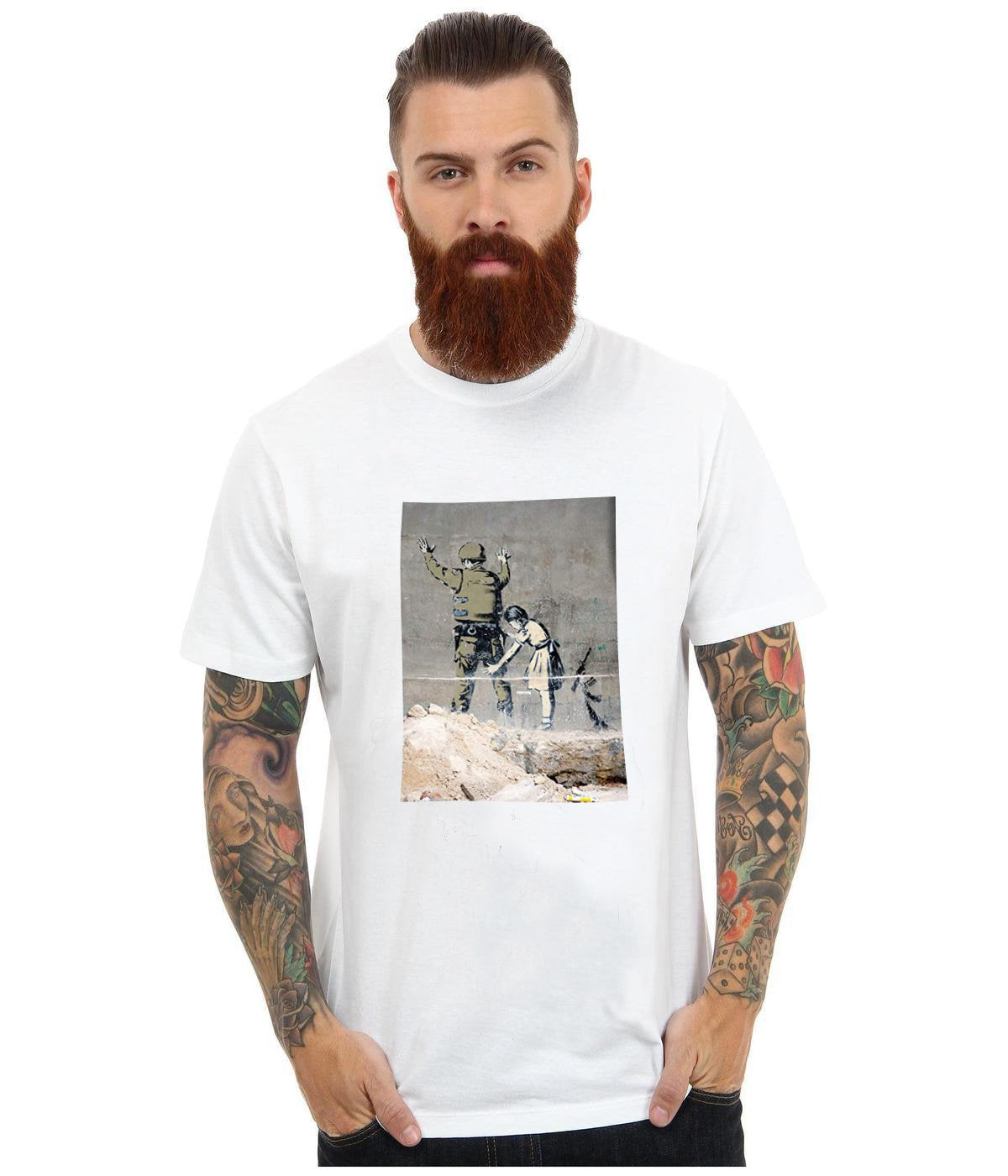 Banksy Girl Frisking Soldier t-shirt