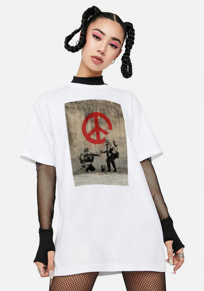 Banksy Soldiers Peace T-Shirt poster