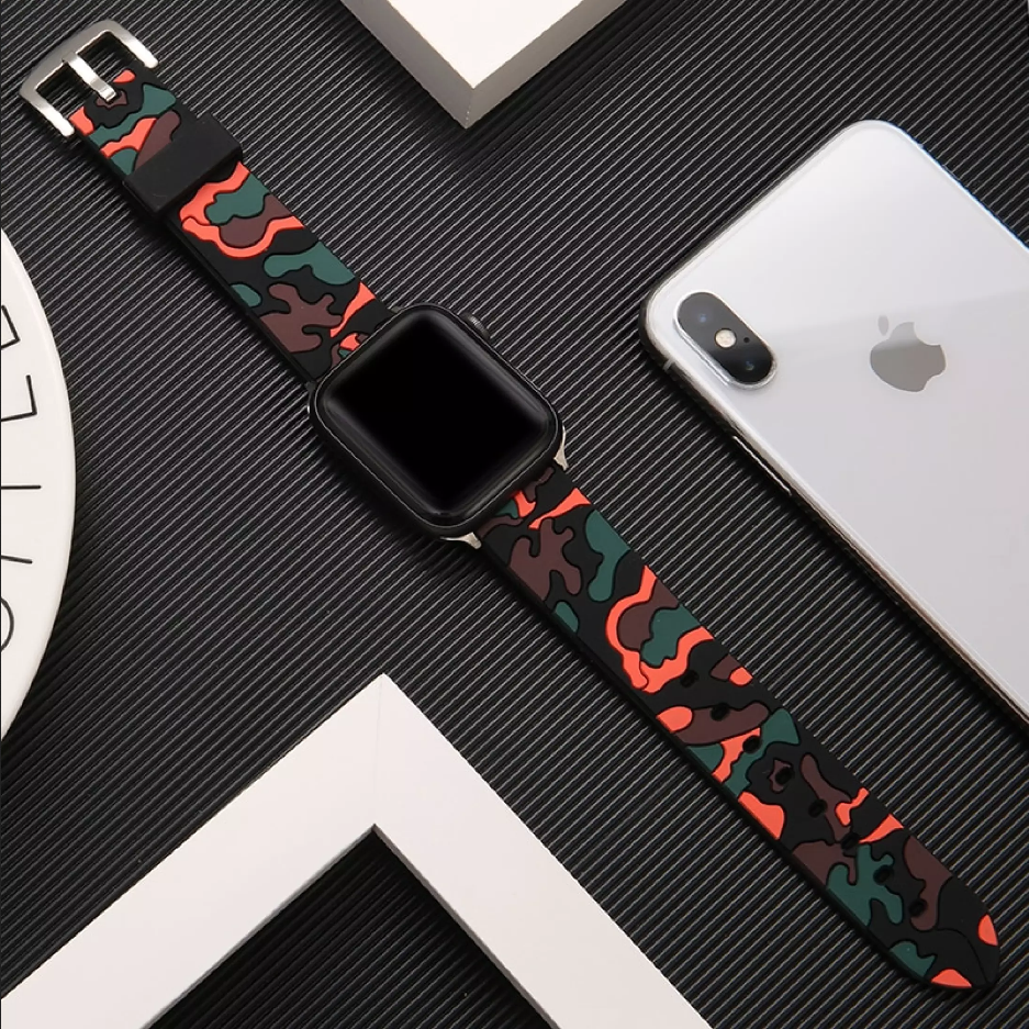 Camo Silicone Apple Watch Band