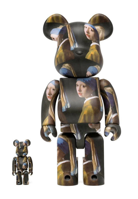 Medicom Johannes Vermeer Girl With A Pearl Earring 100% 400% Bearbrick Figure Set (black)