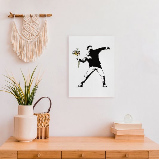 Banksy Canvas Wall Art Flower Thrower Home Decor Prints