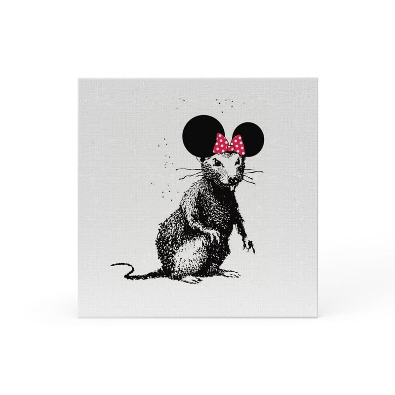 Banksy Canvas Wall Art  "Banksy Dismaland Rat babe" 30x30 cm