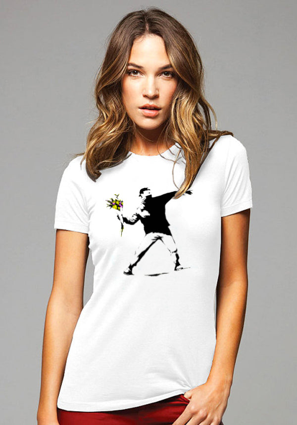 Banksy Flower Thrower Women's T-Shirt