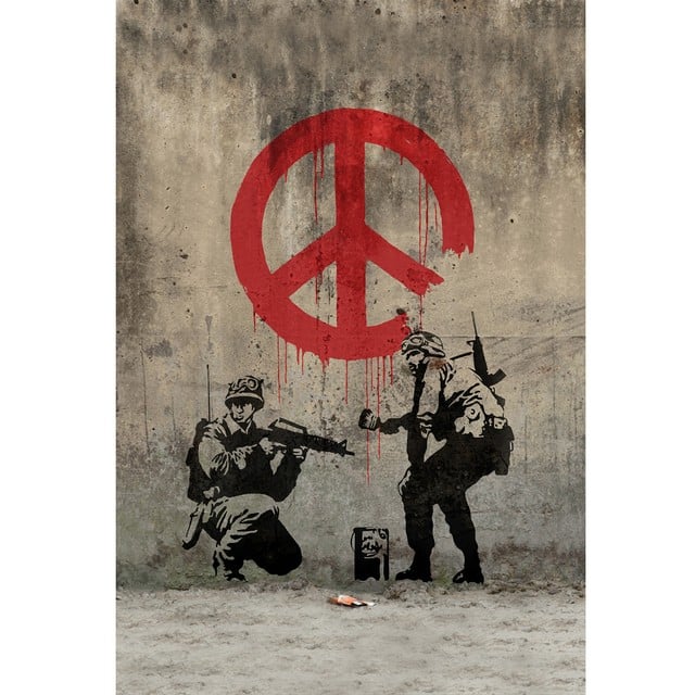 Banksy Soldiers Peace T-Shirt poster